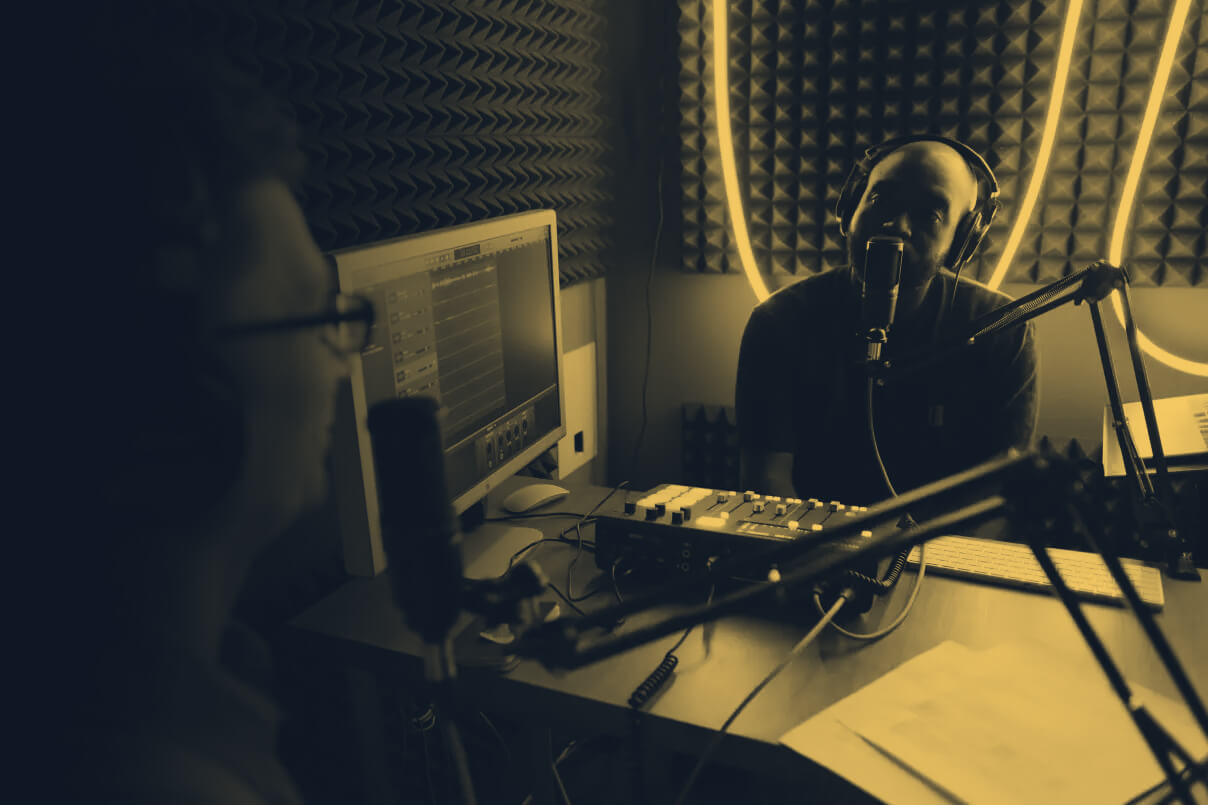 Messy podcast studio