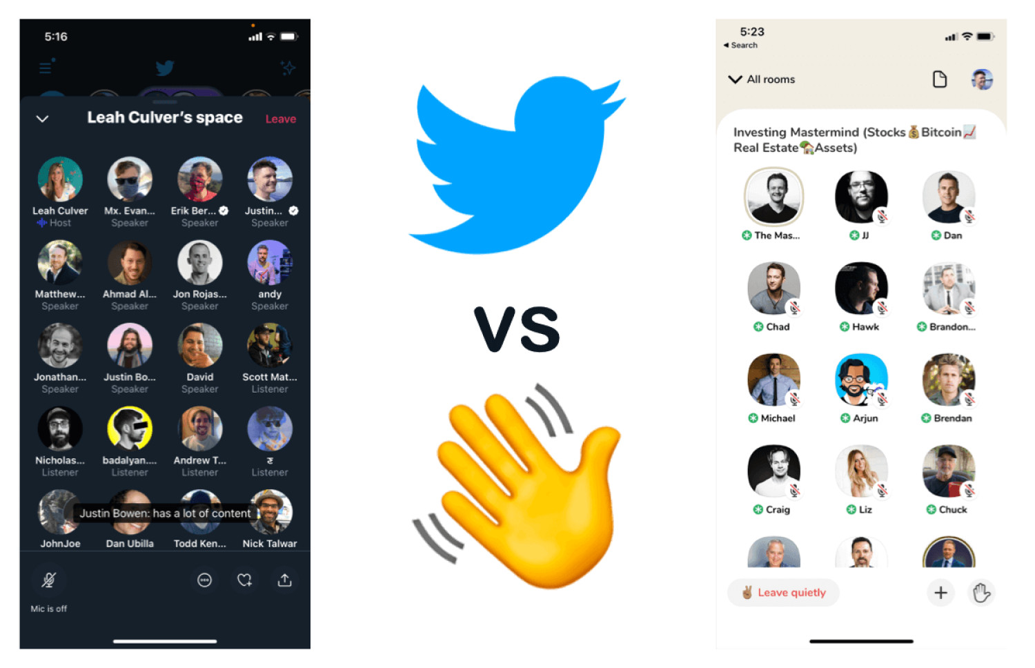 Twitter Spaces vs Clubhouse audio social apps