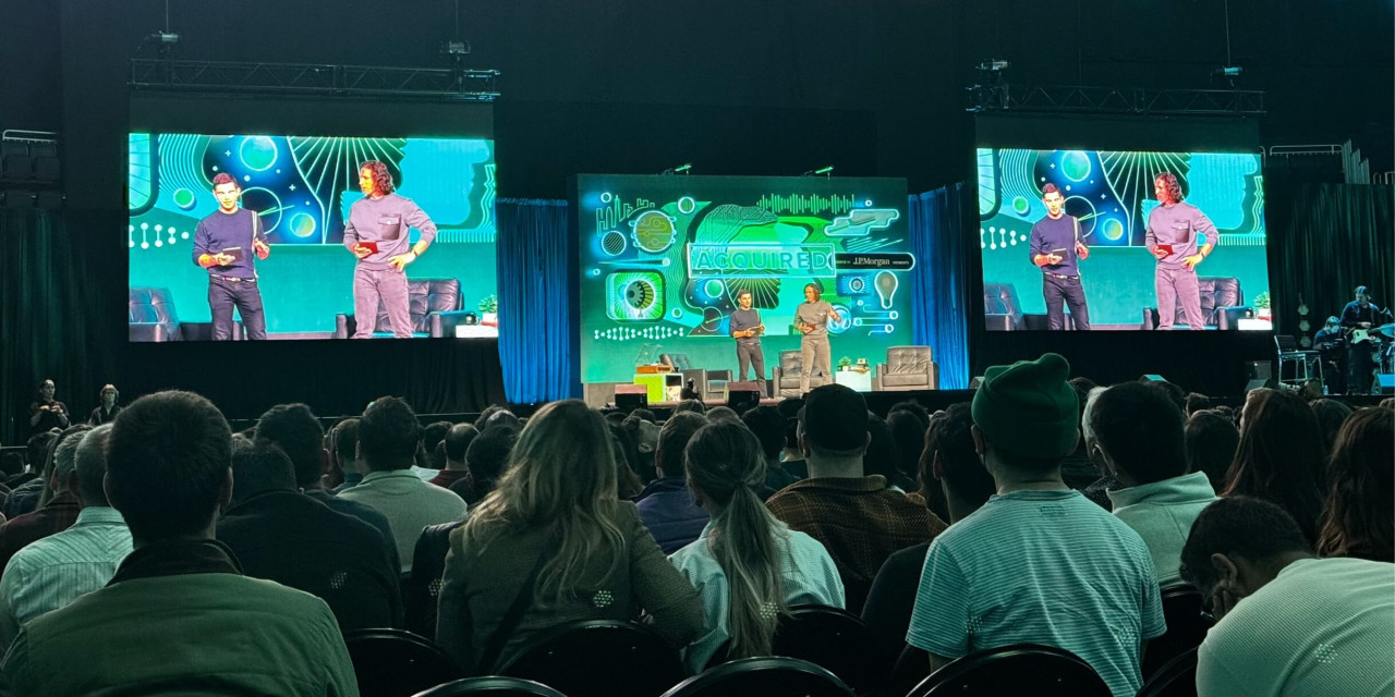 Acquired live at Chase Center: Ben and David on stage