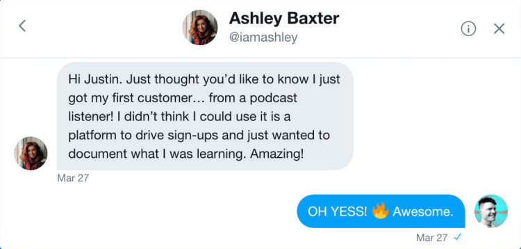 Ashley Baxter got a customer from her podcast