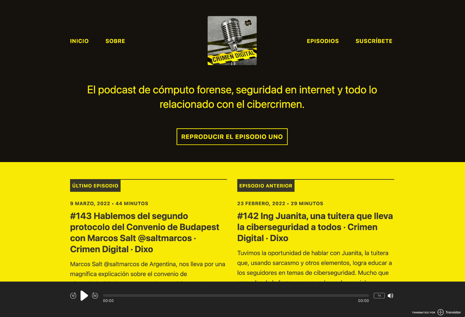 Spanish podcast website language