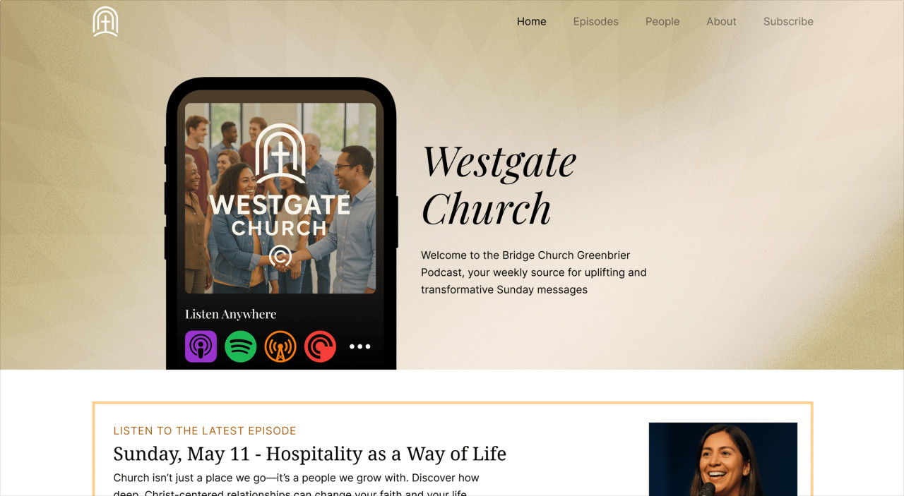 New podcast website theme for churches and non-profits