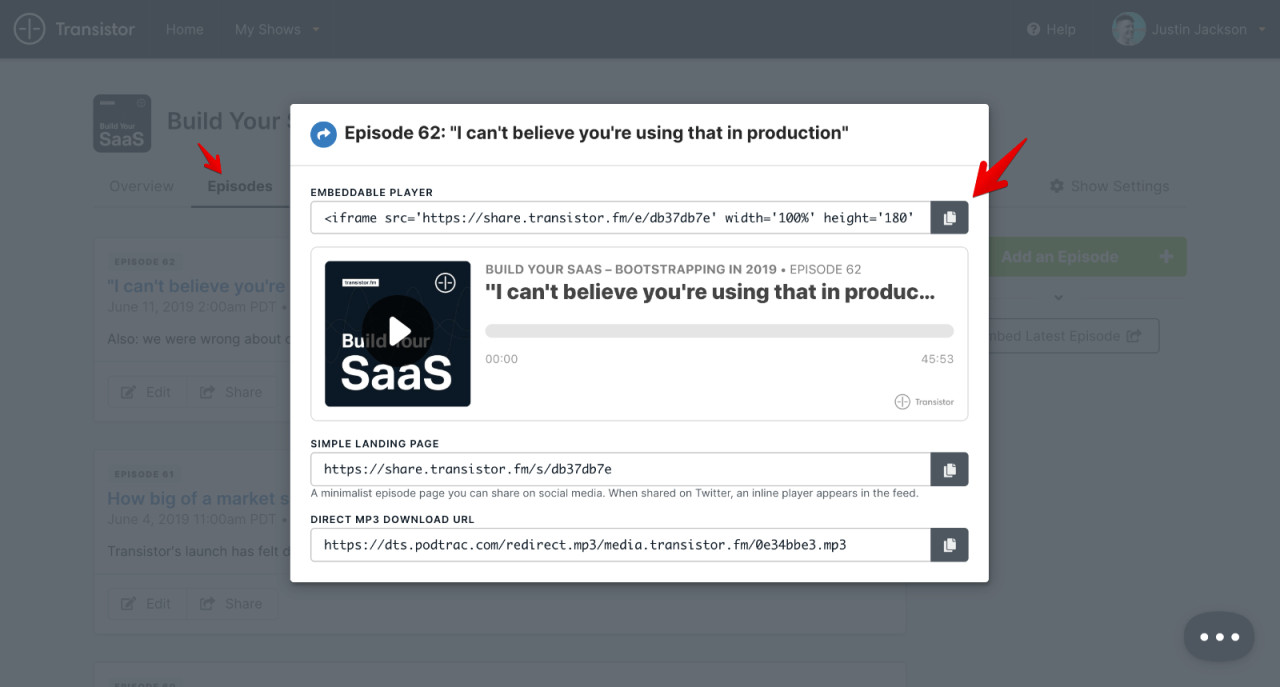 How to find the embeddable player for WordPress