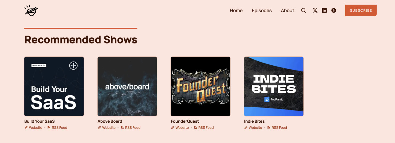Podcast recommendations on your website