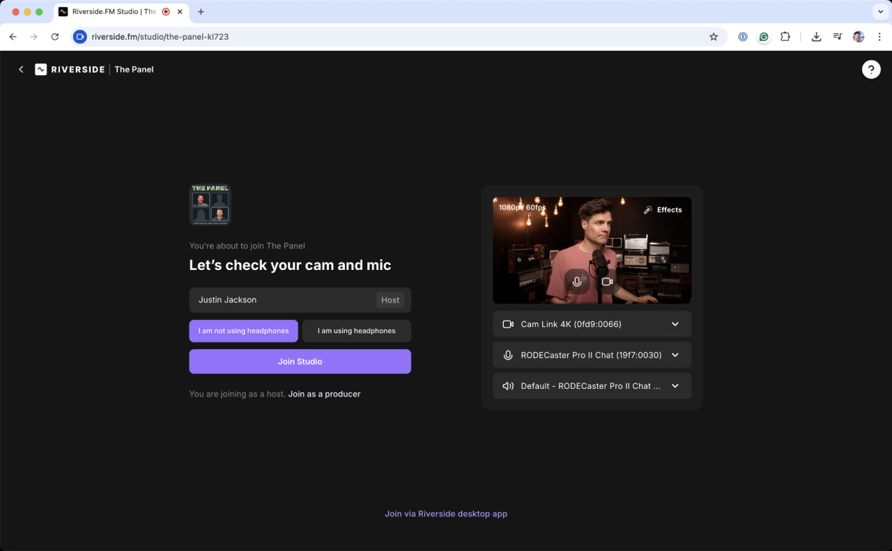 Record a podcast in Riverside.fm (so you can publish on Transistor)