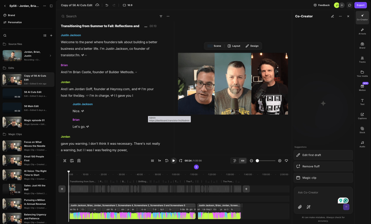 Riverside editing tools