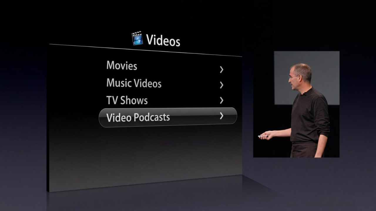 Steve Jobs demoing video podcasts in 2005