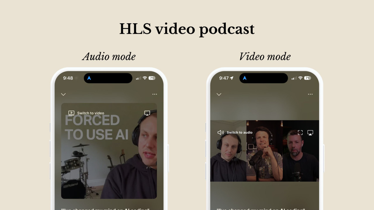 Switch between audio and video mode